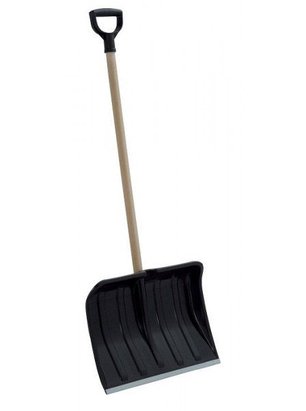basic shovel with wooden shaft